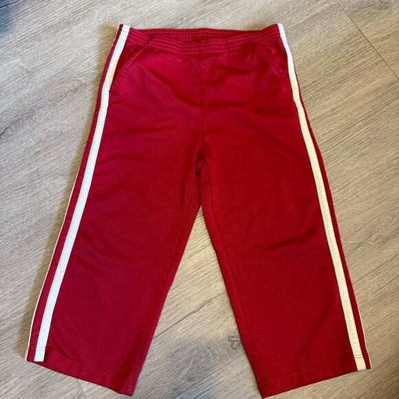 Old Navy Toddler Red Track Pants Size 3T Elastic Waist White Stripe Polyester - Picture 2 of 8